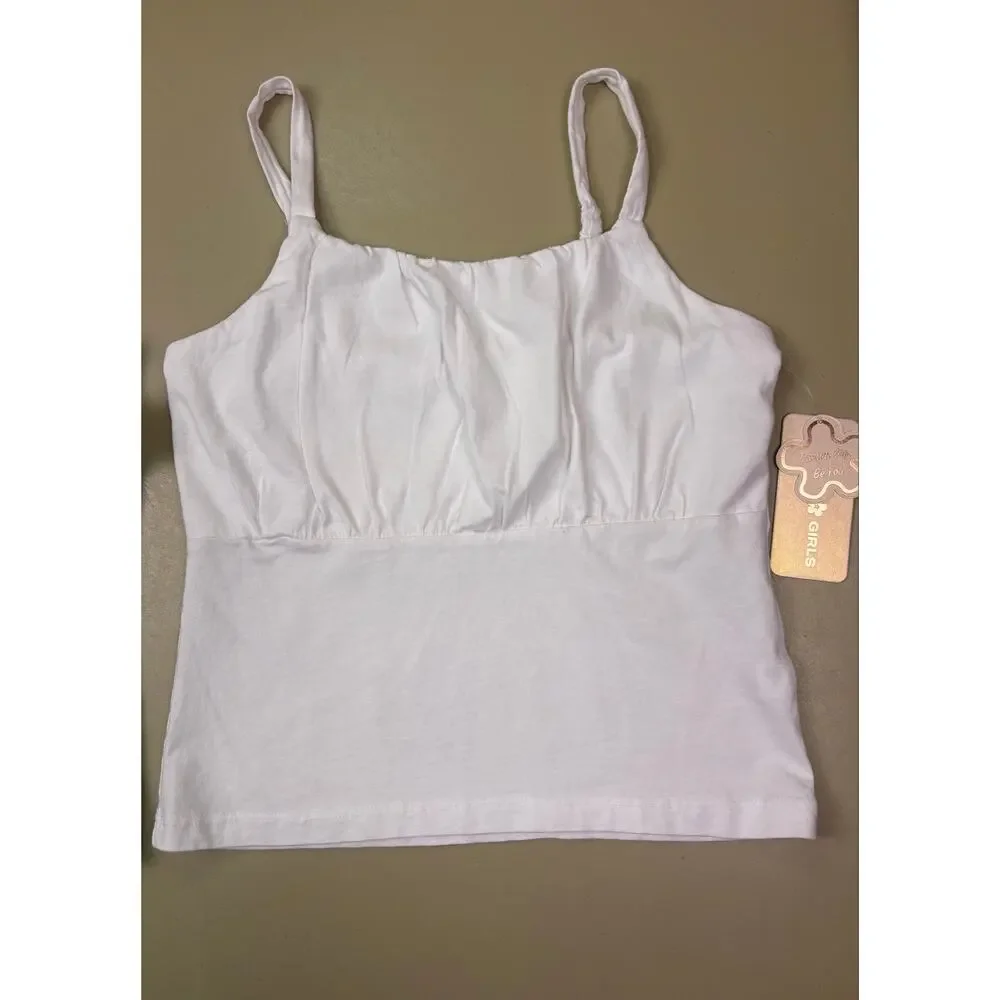 Japna Girls 2-Piece Cami Tank Top Set Size 14 Blue Floral & White NWT